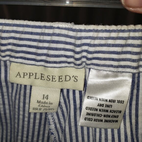 Appleseed's Women's Blue & White Striped Pants - 14 - Picture 3 of 3